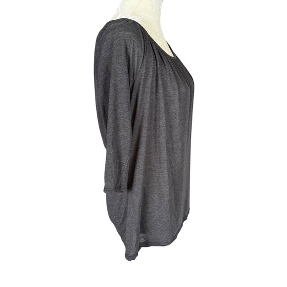 James Perse standard black stretchy 3/4 sleeve lightweight top blouse size 2 NWT - Picture 3 of 9